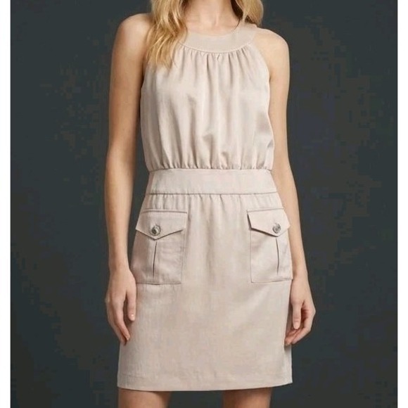 Chico's Dresses & Skirts - Chicos XL Silver Satin Quiet Luxury Romantic Feminine Dress Minimalist Cargo GUC